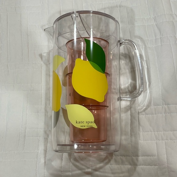 kate spade Other - Kate Spade Lemon Pitcher with Glasses 🍋